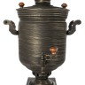 Угольный самовар 7 литров цилиндр "Золотые нити" с трубой для отвода дыма